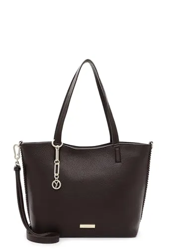 SURI FREY Schultertasche Daggy Shopper Dunkelbraun - Geräumige Schultertasche mit verstärktem Boden, ideal für den Alltag. Praktische Fächer sorgen für Ordnung. Stilvolles Design in Dunkelbraun, perfekt für jedes Outfit.