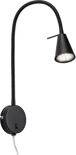 Briloner Leuchten - LED Bettlampe mit Flexarm - Moderne Wand-Leselampe in Schwarz mit flexiblem Arm für individuelle Lichtsteuerung. Energiesparend mit 4 Watt, 400 Lumen und 20.000 Stunden Lebensdauer – ideal zum Lesen!