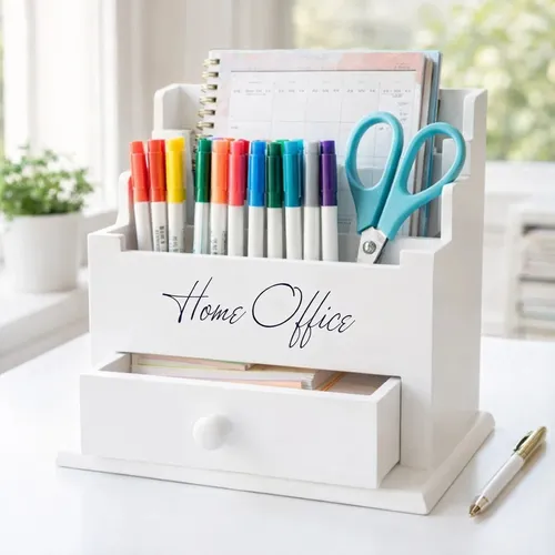 Schreibtisch Organizer Weiß Holz Briefablage Büro Organizer Ablage mit Schublade