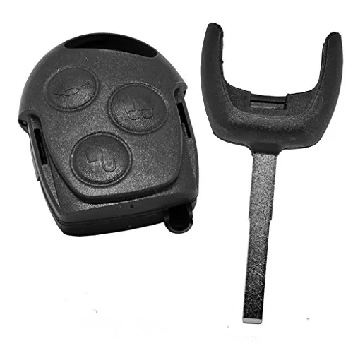 mt key Funk Fernbedienung 1x Gehäuse 3 Tasten + 1x Rohling HU101 für Ford Focus I / II / VI, Streetka, KA I, Fusion, Mondeo II / III, Puma, Fiesta V, Tourneo, Cougar, C-Max