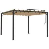 vidaXL Pavillon mit Lamellendach 3x3m - Moderner Pavillon mit verstellbarem Lamellendach, wasser- und schmutzabweisend, ideal für Garten und Terrasse, stabiler Alurahmen für langanhaltende Nutzung.