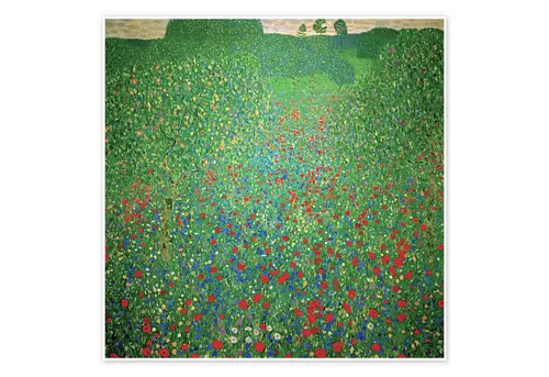 Posterlounge Wandbild Mohnwiese, Gustav Klimt, erhältlich als Poster, Leinwandbild, Wandsticker oder Acrylglasbild