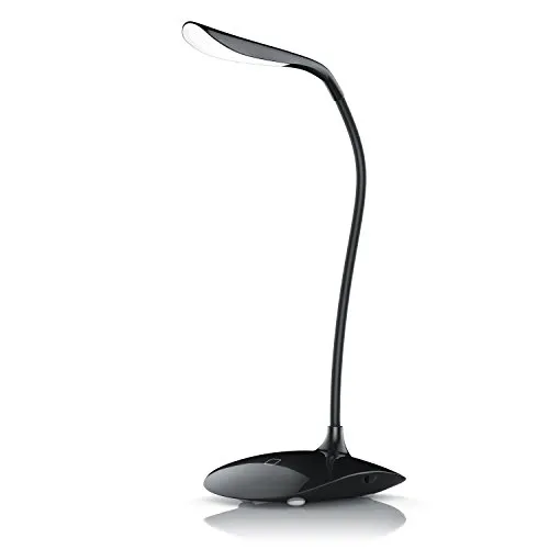 CSL - LED Schreibtischlampe dimmbar - 3 Helligkeitsstufen -Tischlampe Bürolampe Tischleuchte Nachttischlampe - leuchtstarke 70 Lumen - 3 W - hohe Lichtausbeute - schwarz