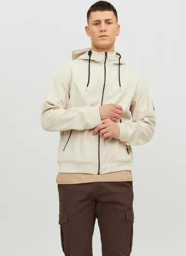 JACK & JONES Herren JJEBASIC Softshell Hood NOOS Jacke, Moonbeam, M - Funktionsjacke mit angenehmem Tragegefühl und weicher Haptik, ideal für stilvolle Outdoor-Aktivitäten.