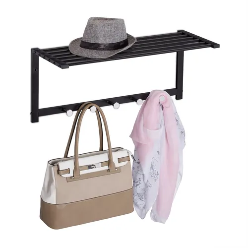 Moderne Wandgarderobe mit 5 Haken - Wand-, Türgarderoben & Haken – Stilvolle und praktische Garderobenleiste aus robustem Stahl, ideal für Flur oder Eingangsbereich.