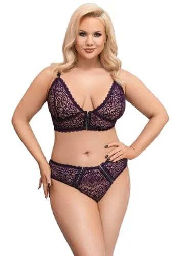 Cottelli CURVES Lingerie Set-22142454051 Lingerie Set Lila Xl