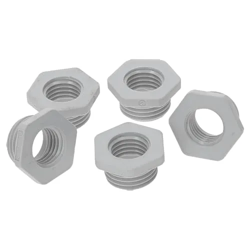 Stück Kalitec G6161200 Reduktion M16/M12 Kunststoff lichtgrau I Reduzierstück Kabelverschraubung sechskant I M12 Innengewinde I M16 Außengewinde I IP68 5