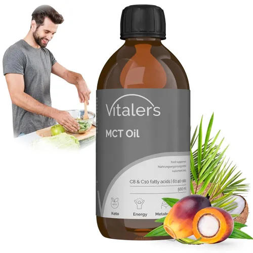 Vitaler's Vitalers MCT-Öl 500 ml C8 C10 Triglyceride Keto vegan 33 Portionen