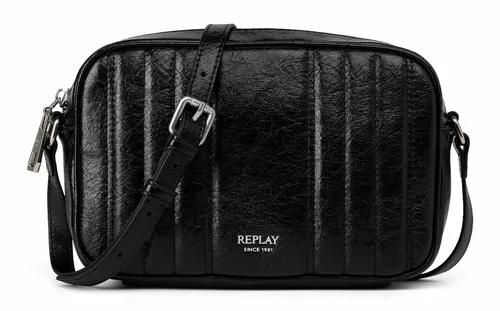REPLAY Crossbody Bag Black - Stilvolle Umhängetasche - Umhängetasche von REPLAY aus robustem Polyurethan mit verstellbarem Schulterriemen, ideal für Alltag und Reisen. Praktische Kreditkartenfächer und sicheres Reißverschlussfach bieten optimalen Stauraum.