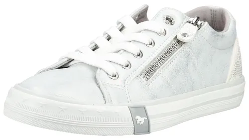 Mustang Shoes Sneaker aus Lederimitat in Silber 42 EU - Stylischer Sneaker aus hochwertigem Lederimitat, ideal für den Alltag. Mit bequemem Blockabsatz und runder Schuhspitze für optimalen Tragekomfort.