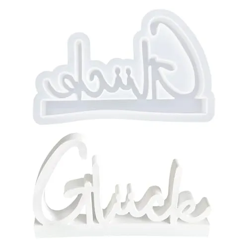 Vordpe Silikonformen Gießformen, DIY Harz Gießform Kerzenhalter, Gießformen Silikon, Gipsformen zum Gießen, Gips zum Gießen, Silikon Gießform Kerzenhalter (Gluck)