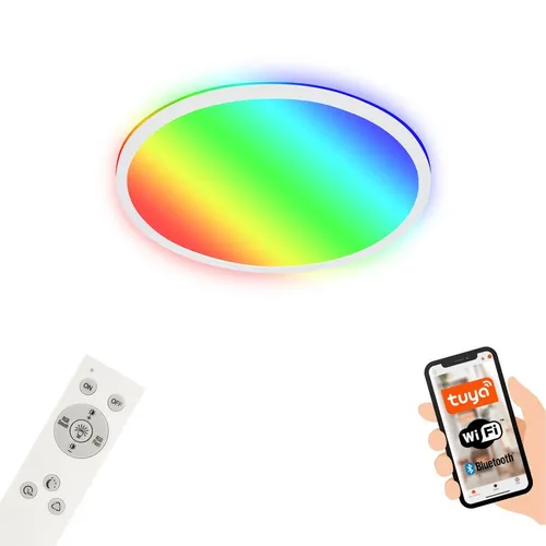 Briloner LED Deckenleuchte Smart RGB 22W Ø42cm - Moderne WiFi-Deckenleuchte mit Sprachsteuerung und RGB-Funktion für dynamische Beleuchtung. Ideal für Wohnzimmer, Flur oder Küche mit 2700 Lumen Helligkeit und Timer-Funktion.