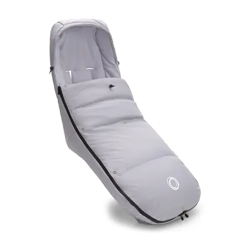 Bugaboo Performance Winter Fußsack für die kalte Jahreszeit und extremes Wetter, unverzichtbares Kinderwagen-Zubehör mit Kapuze, Schuhabdeckung und Zwei-Wege-Reißverschluss, Fußwärmer in Misty Grey