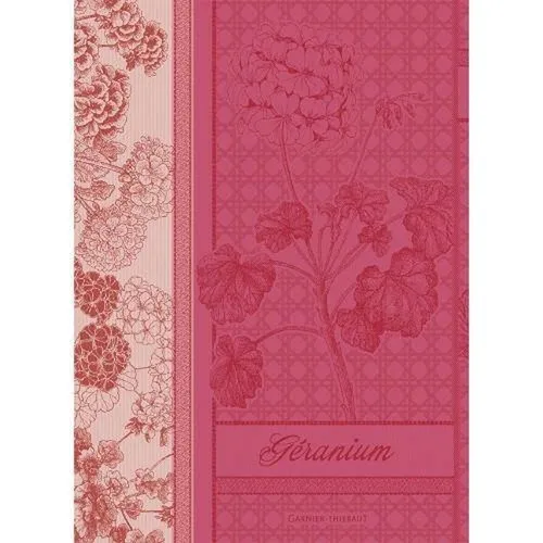 Garnier Thiebaut Geschirrtuch Geranium Rose, 56 x 77 cm - Elegantes Geschirrtuch aus Frankreich, jacquard-gewebt für optimale Saugfähigkeit und Langlebigkeit – ein stilvolles Must-have für jede Küche!