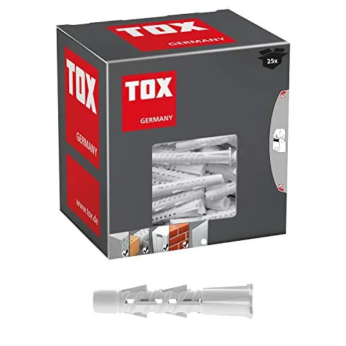 TOX Allzweckdübel mit umlegbaren Kragen Tetrafix 12 x 70 mm, Dübel für fast alle Baustoffe, 25 Stück, 021100151