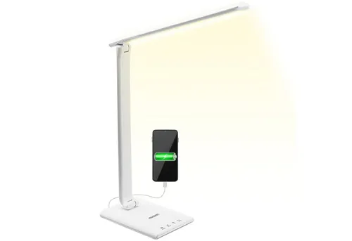 monzana Tischleuchte Cataleya, LED Schreibtischlampe mit USB-Anschluss