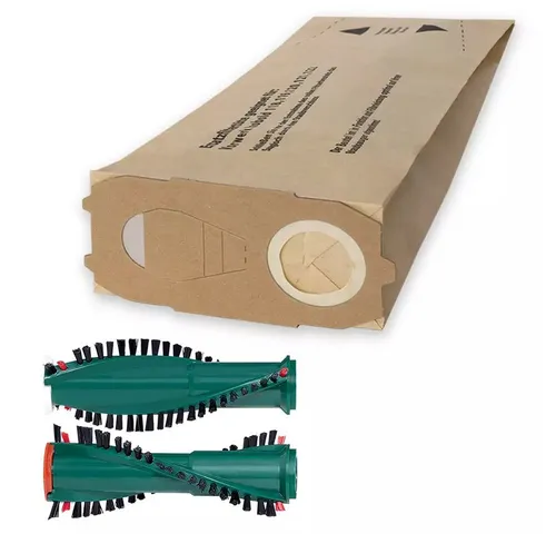 PRIMEBAG Staubsaugerbeutel mit Ersatzbürsten für Vorwerk Kobold 118 119 120 121 122 kompatibel