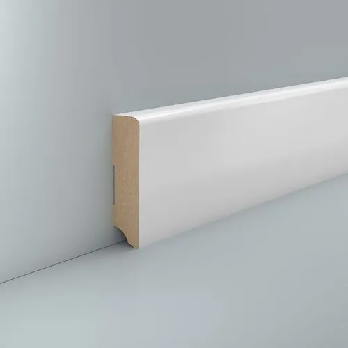 MDF Sockelleiste weiß 19 x 80 Foliert RAL 9016 Fußleiste Modell Merenberg