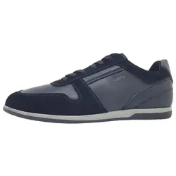 Geox U Renan A Sneaker, Black, 41 EU - Herren-Sneaker mit flacher Absatzform und mittlerer Weite, ideal für den Alltag und bequem im Tragen.