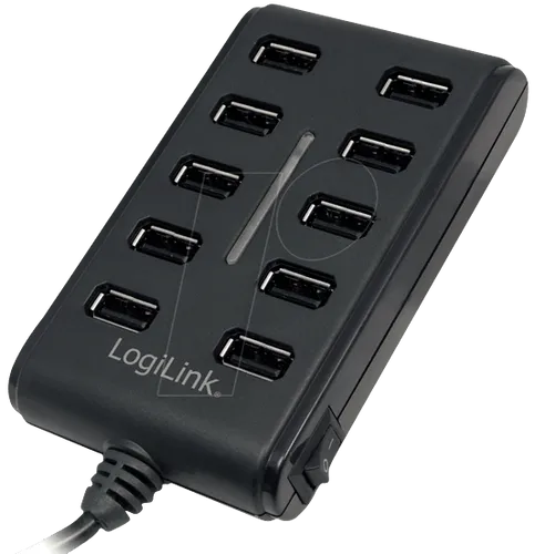 LOGILINK UA0125 - USB 2.0 HUB 10-port, inkl. 3,5A Netzt., schwarz