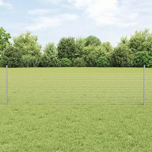 vidaXL Zaun mit Pfosten Silber 0,5 x 25 m Stahl - Gartenzäune, stabil und wetterbeständig aus hochwertigem Stahl, ideal für eine sichere und stilvolle Begrenzung von Gärten und Terrassen.