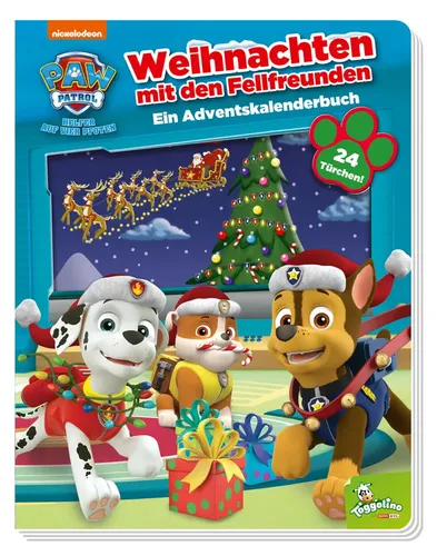 PAW Patrol: Weihnachten mit den Fellfreunden - Adventskalenderbuch - Reime für Leseanfänger: Entdecken Sie mit diesem Pappbilderbuch die magische Weihnachtszeit mit 24 Klappen für jeden Tag!