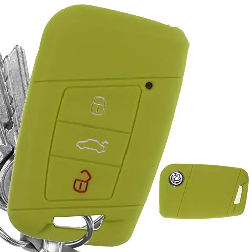 KEYLESS Schlüssel Hülle Grün Kompatibel mit VW Passat B8 Arteon Skoda Kodiaq