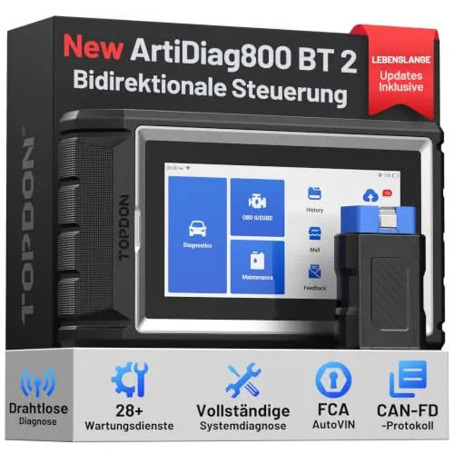 TOPDON ArtiDiag800 BT 2 OBD2 Diagnosegerät – Komplettlösung für Fahrzeugdiagnose