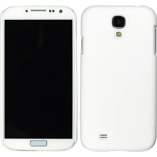 Hardcase für Samsung Galaxy S4 Hülle weiß gummiert + 2 Schutzfolien