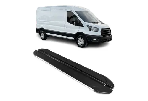 OMAC Kfz-Schmutzfänger Seitenschweller für Ford e-Transit 2022-2025 L3 - Robuster, rutschfester Schmutzfänger aus Aluminium für eine einfache Montage. Schützt den Fahrzeuglack und sorgt für eine aerodynamische Form. Ideal für den Ford e-Transit 2022-2025 L3.