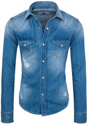 Rock Creek Herren Jeanshemd Denim RC-013 [Blau XXL] - Hochwertiges Rock Creek Herren Jeanshemd in Blau, Regular Fit, leichte Denim-Qualität, in 5 Größen erhältlich. Ideal für lässige Outfits und bequem im Alltag.