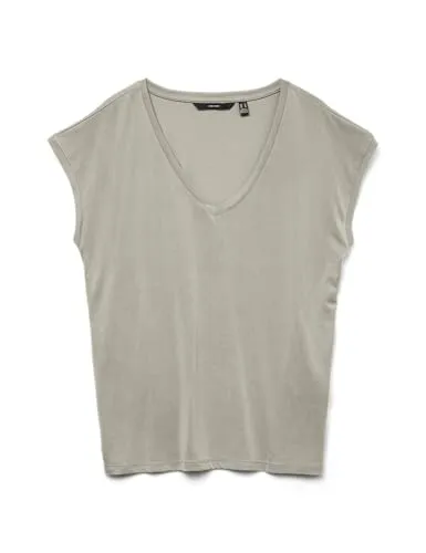 VERO MODA VMFILLI SS V-Neck Tee GA NOOS in silber von VERO MODA