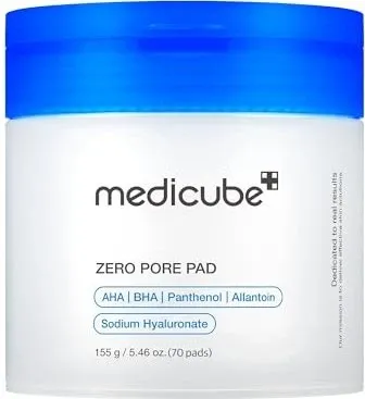 Medicube Zero Pore Pad 2.0 Reinigungspads - Gesichtsreinigung mit AHA und BHA für klarere, verfeinerte Haut. Entfernt Unreinheiten und kontrolliert die Ölproduktion für ein ebenmäßiges Hautbild.