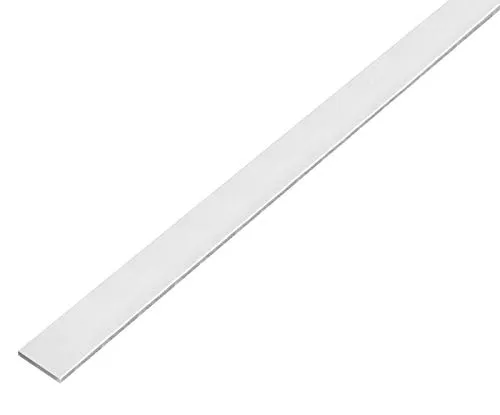 Alberts 489182 Flachstange | selbstklebend | Aluminium, kugelgestrahlt silber | 1000 x 25 x 2 mm