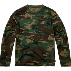 Brandit Premium Langarmshirt, grün, Größe L für Männer