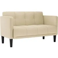 vidaXL Zweisitzer-Sofa Creme 111 cm Stoff von vidaXL