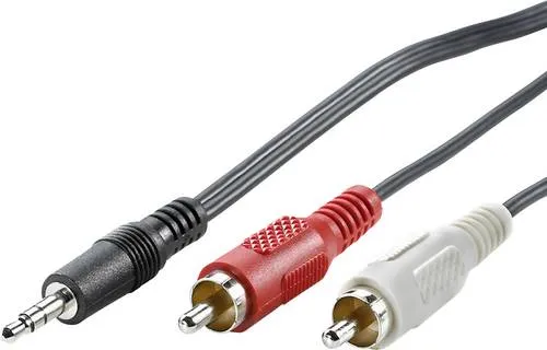 Value 11.99.4345 Klinke Audio Anschlusskabel [1x Klinkenstecker 3.5 mm - 2x Cinch-Stecker] 5.00 m Schwarz Geschirmt