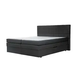Boxspringbett Vito , grau , Maße (cm): B: 193 H: 117