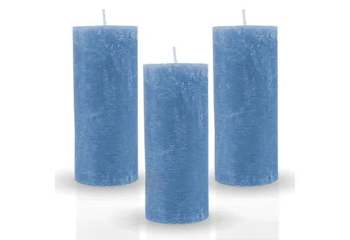 Bestgoodies Rustic-Kerze Stumpenkerzen Rustikal (3-tlg), Antik Kerze (vers. Farben / Größen), Duftfreie Altarkerze - Dekokerze