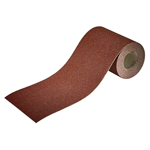 wolfcraft Haft-Schleifpapierrolle, 4m x 115mm I 1739000 I Korn 60 I für Holz und Metall I für Schwingschleifer und Handschleifer