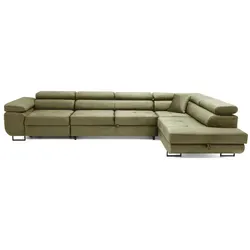 NEXT COLLECTION Ecksofa Wild Maxi Rechts mit Schlaffunktion, Modernes Design in Olive