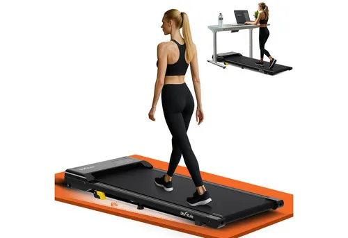 DH FitLife Laufband Walking Pad TÜV geprüft (APP-Steuerung, leises Treadmill, 1-6 km/h mit 6% Steigung), platzsparend für Zuhause & Büro