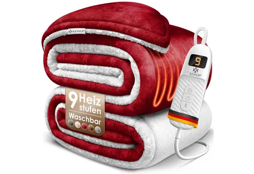 KESSER Heizdecke, Heizdecke aus Sherpa-Fleece Doppelseitig elektrische Wärmedecke