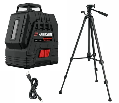 PARKSIDE PERFORMANCE® Rotationslaser Akku Rotationslaser Kreuzlinienlaser PKLLP 360 4 V 360 Grad