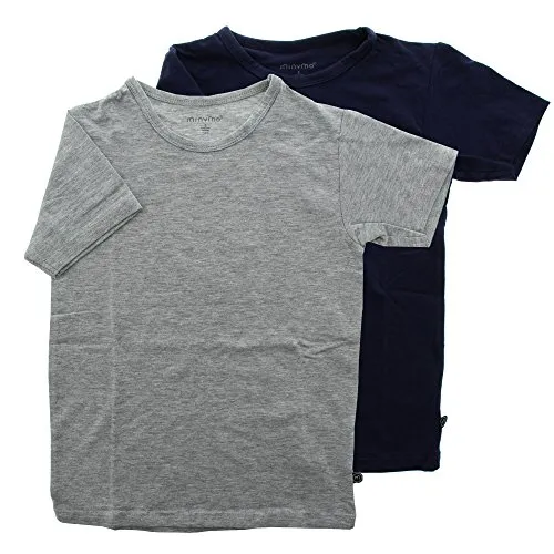 MINYMO Jungen Basic 32 -T-shirt (2-pack), Dunkelblau, 134 EU