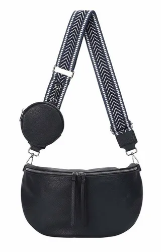 ITALYSHOP24 Schultertasche Damen Brusttasche Umhängetasche CrossBody Lederoptik Bag + Muster Gurt, Messenger Hüfttasche Bodybag Gürteltasche Bauchtasche / leicht Gewicht