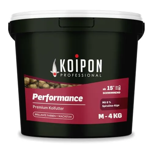 KOIPON Performance 4 kg Koifutter Sommer für strahlende Farben - Premium Koifutter für Teichfische, speziell für den Sommer. Mit hochwertiger Spirulina für lebendige Farben und optimales Wachstum – ideal auch für Goldfische. Nachhaltig in Deutschland produziert.