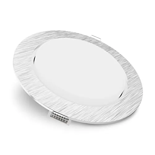 SSC-LUXon RX-3 LED Einbaustrahler rund Alu gebürstet - mit GX53 LED 5W neutralweiß 230V - extra flacher Einbau Deckenspot