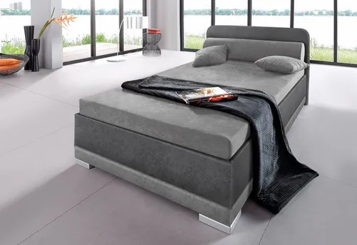 Maintal Polsterbett LAGO wahlweise mit Matratze & Bettkasten, Bezug: Microvelours (Liegehöhe 55cm: Für optimalen Einstiegskomfort), in verschiedenen Größen und Farben erhältlich
