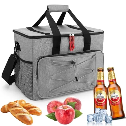 Zikenis 30L Kühltasche, Kühlbox, Isoliertasche, Picknicktasche für Essen und Getränke, Faltbar Wasserdicht Oxford Stoff Thermotasche Cooler Bag für Camping Picknick, Reisen